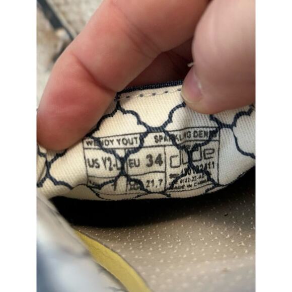 HEYDUDE Girl’s Wendy Sparkle Denim Shoes / Size: Y2-Y3 - Picture 9 of 10